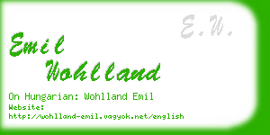 emil wohlland business card